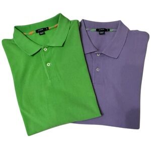 J. Crew Men's Green and Purple Polo Shirts perfectly cleaned no stains sz Xl 2-1